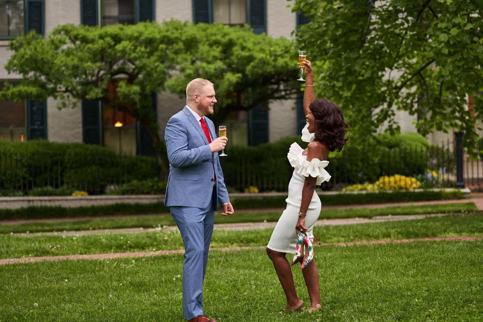 Raising a glass to the happy couple